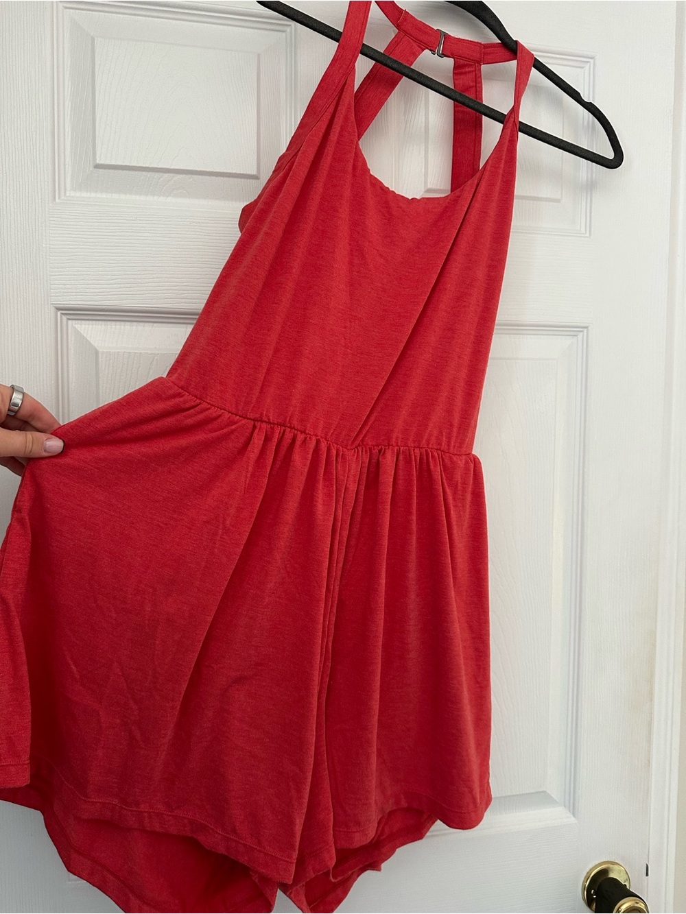 HALARA Red Backless Knot-Romper - Picture 2 of 2